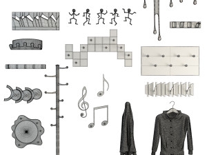 coat rack collection 3D 모델