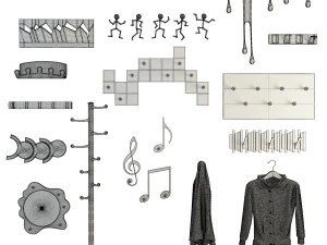 coat rack collection 3D Model