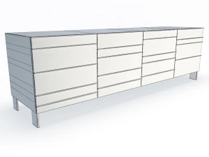 wooden sideboard collection 3D Model