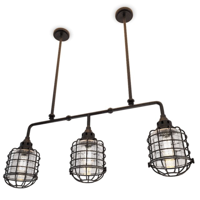 industrial trio pendant light connell Modèle 3D .c4d .max .obj .3ds .fbx .stl .blend 