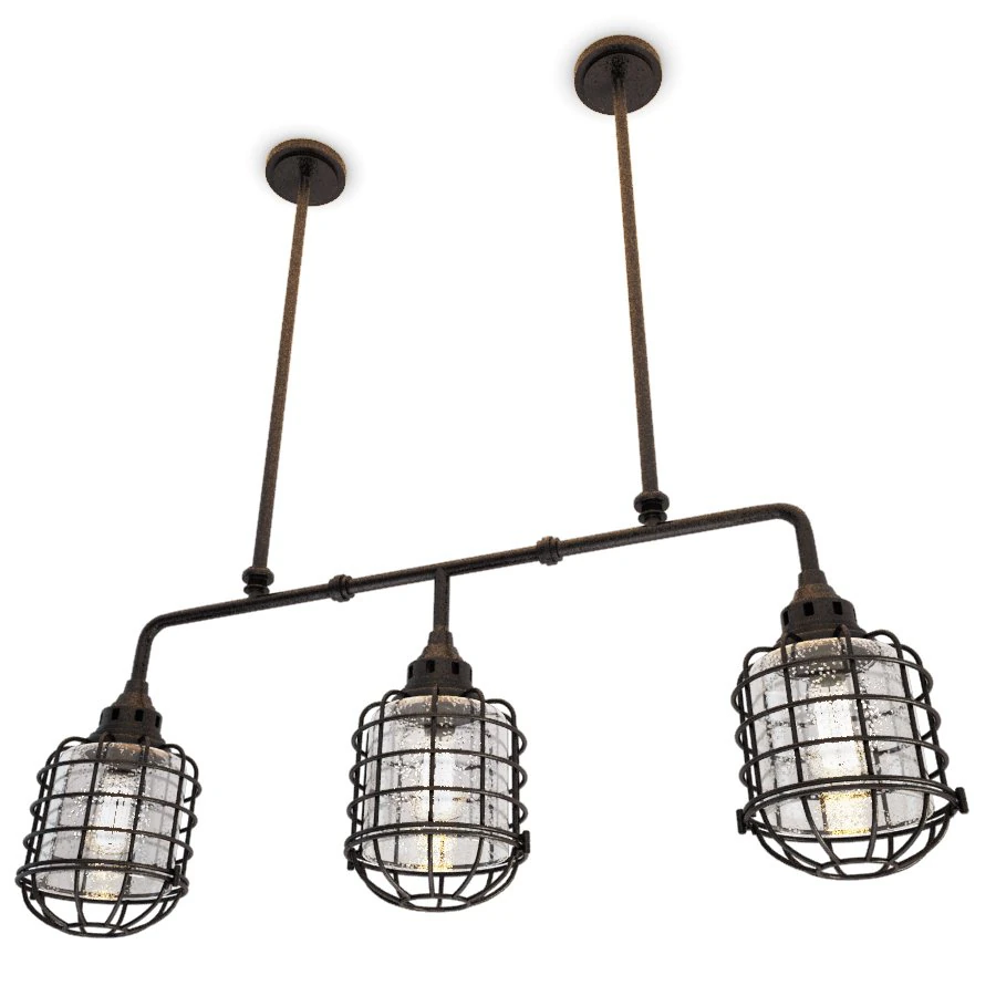 industrial trio pendant light connell 3D Model .c4d .max .obj .3ds .fbx .stl .blend 