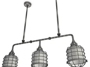 industrial trio pendant light connell 3D Model