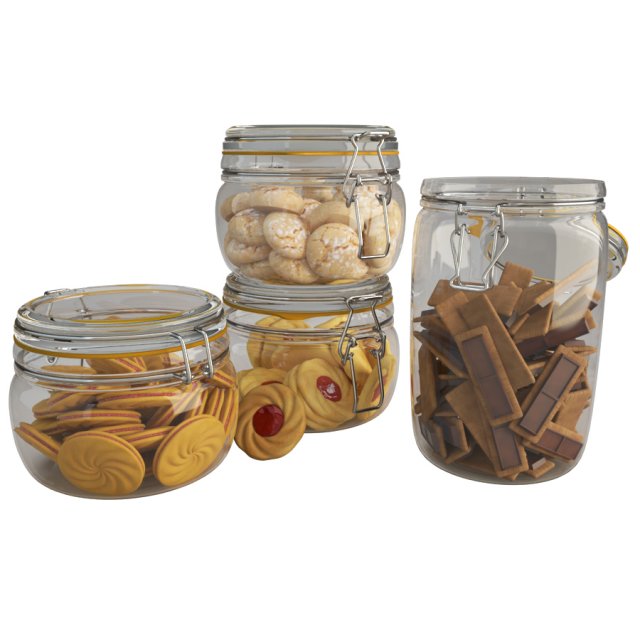 cookies jar 3D Model .c4d .max .obj .3ds .fbx .stl .blend 