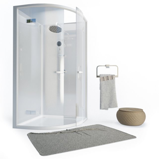 cabin shower and accessories Model 3D .c4d .max .obj .3ds .fbx .stl .blend 
