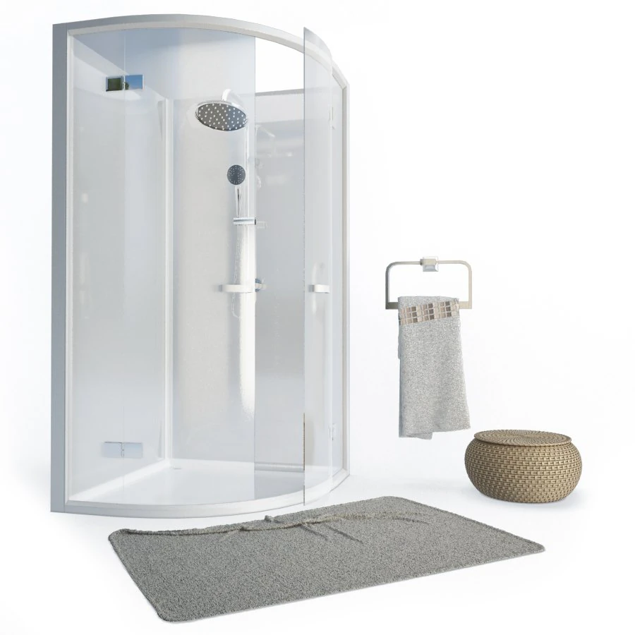 cabin shower and accessories 3D Model .c4d .max .obj .3ds .fbx .stl .blend 