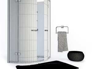 cabin shower and accessories Model 3D