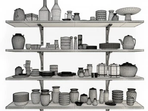 crockery shelves 3D Model