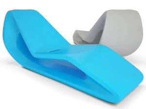 plastic deckchair organic 3D Model