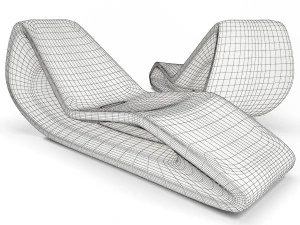 plastic deckchair organic 3D Model