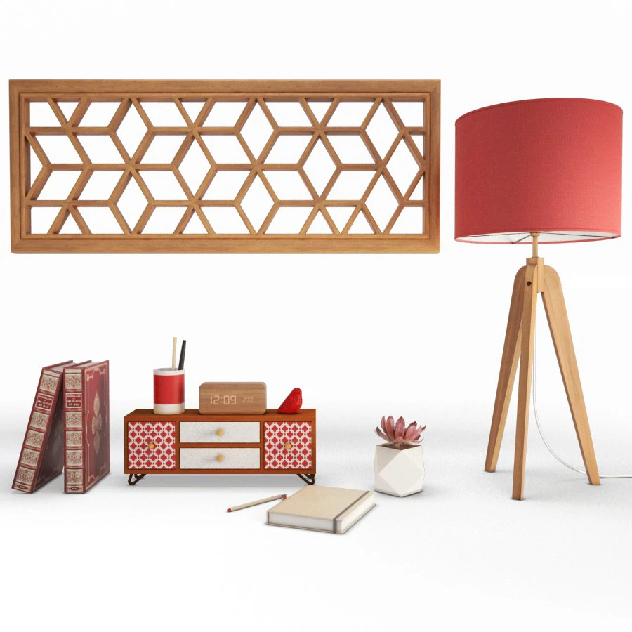 wooden decorative objects 3D Model .c4d .max .obj .3ds .fbx .stl .blend 