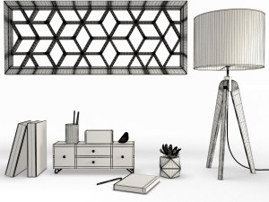 wooden decorative objects Model 3D