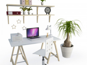 desk office composition 3D 모델