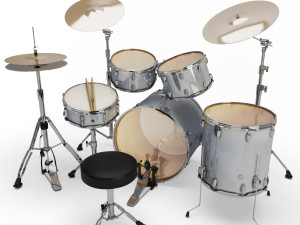 acoustic drum set 3D Model