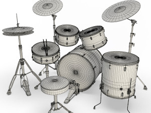acoustic drum set Modello 3D