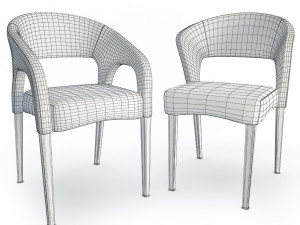 endra chair and armchair 3D 模型