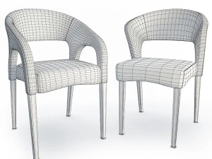endra chair and armchair 3D Model