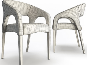 endra chair and armchair 3D 模型