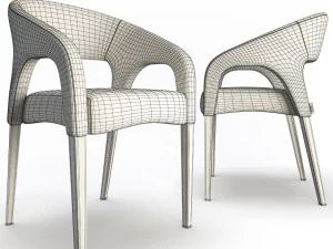 endra chair and armchair 3D Model