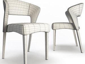 endra chair and armchair 3D 模型