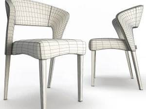 endra chair and armchair 3D Model