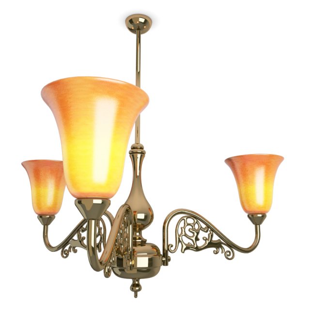antique brass pendant light 3D Model .c4d .max .obj .3ds .fbx .stl .blend 