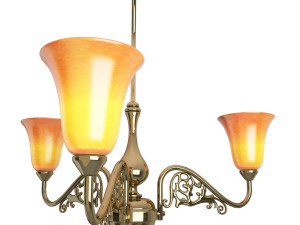 antique brass pendant light 3D 모델