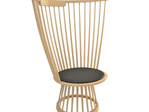 팬 의자 라운지 3D 모델