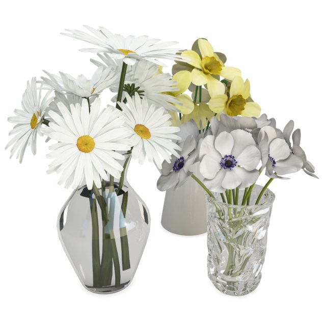 bouquet of flowers in vase Modèle 3D .c4d .max .obj .3ds .fbx .stl .blend 