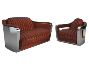 アームチェアとソファの飛行士 3Dモデル