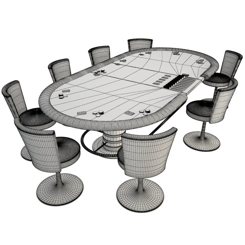 Poker Tisch Set 3D-Modell - TurboSquid 990979