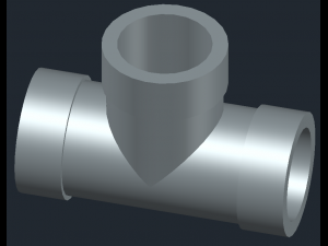 tee pipe 3D 프린트 모델