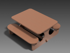 bench-table Modèle 3D