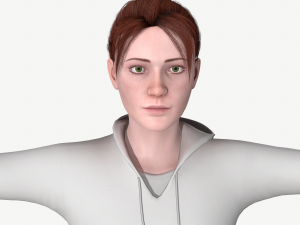 young woman rigged - 3D Model