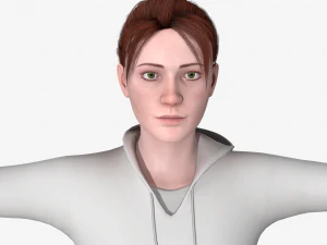 young woman rigged - 3D Model