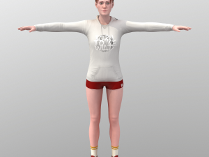 young woman rigged - 3D 모델