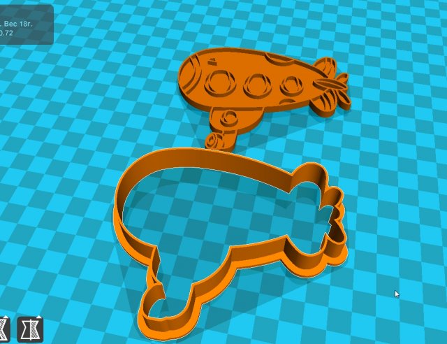stl file aircraft cookie cutter for printing on 3d printer 3d print model 3D Print Model .c4d .max .obj .3ds .fbx .stl .blend 
