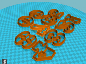 set stl file numbers -cookie cutter 3d print model Model Cetak 3D