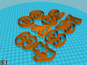set stl file numbers -cookie cutter 3d print model 3D Print Model