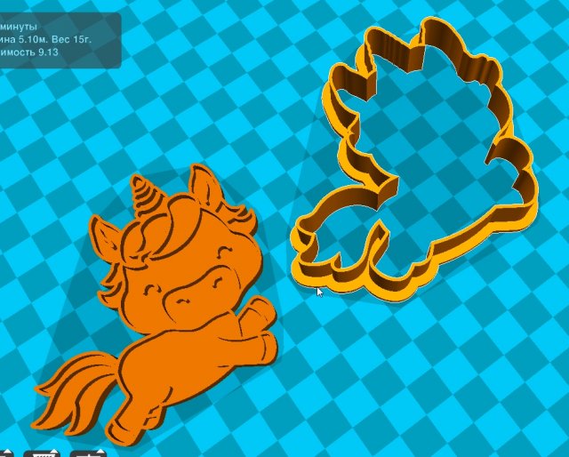 stl file unicorn cookie cutter for printing on 3d printer 3d print model Modelo de impresión 3D .c4d .max .obj .3ds .fbx .stl .blend 