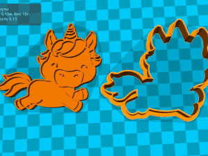 stl file unicorn cookie cutter for printing on 3d printer 3d print model Modelo de impresión 3D