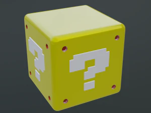 cubo giallo mario bros Modello 3D