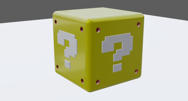 yellow cube Mario bros | 3D model