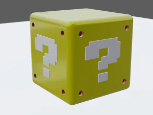 cube yellow mario bros 3D Model