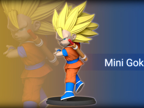 Mini Goku inspired on Dragon Ball Daima tv series 3D print model 3D 打印模型