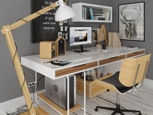 scandinavian desk 3D 모델