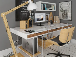 scrivania scandinava Modello 3D