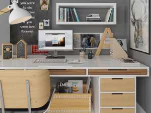 scandinavian desk 3D Model