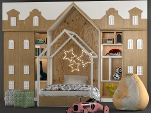 set completo di mobiliper bambini Modello 3D