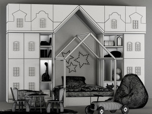 full furniture setchildren 3D मॉडल
