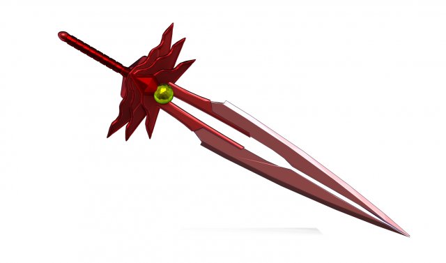 red sword 3D-Modell .c4d .max .obj .3ds .fbx .stl .blend 